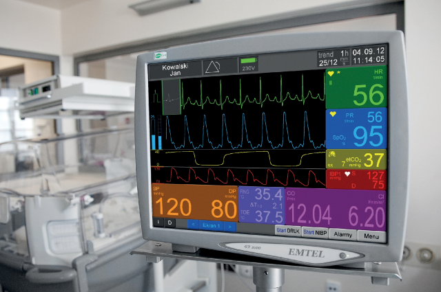 The patient monitor casing prototype was made with the use of a professional 3D printer.